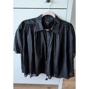 NWOT Quince 30% Silk Airy Flowy Crop Blouse